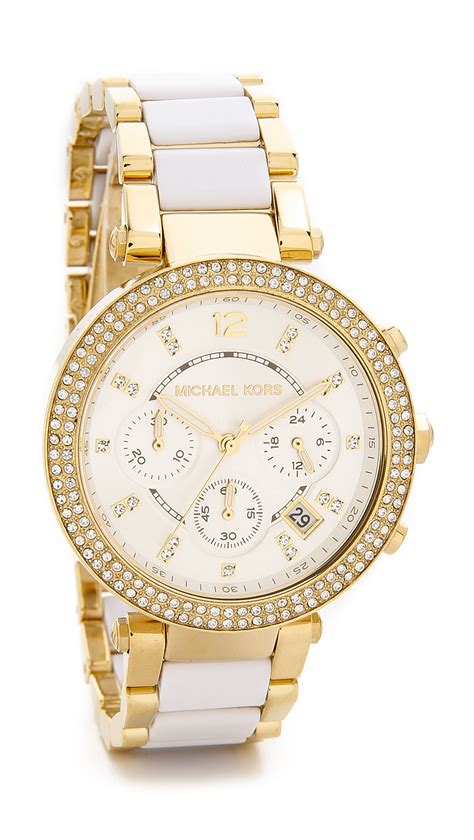 michael kors white gold womens watch|michael kors gold watch price.